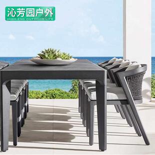 户外休闲 聚餐桌椅别墅庭院阳台露天防晒单人椅室外防水铝合金桌