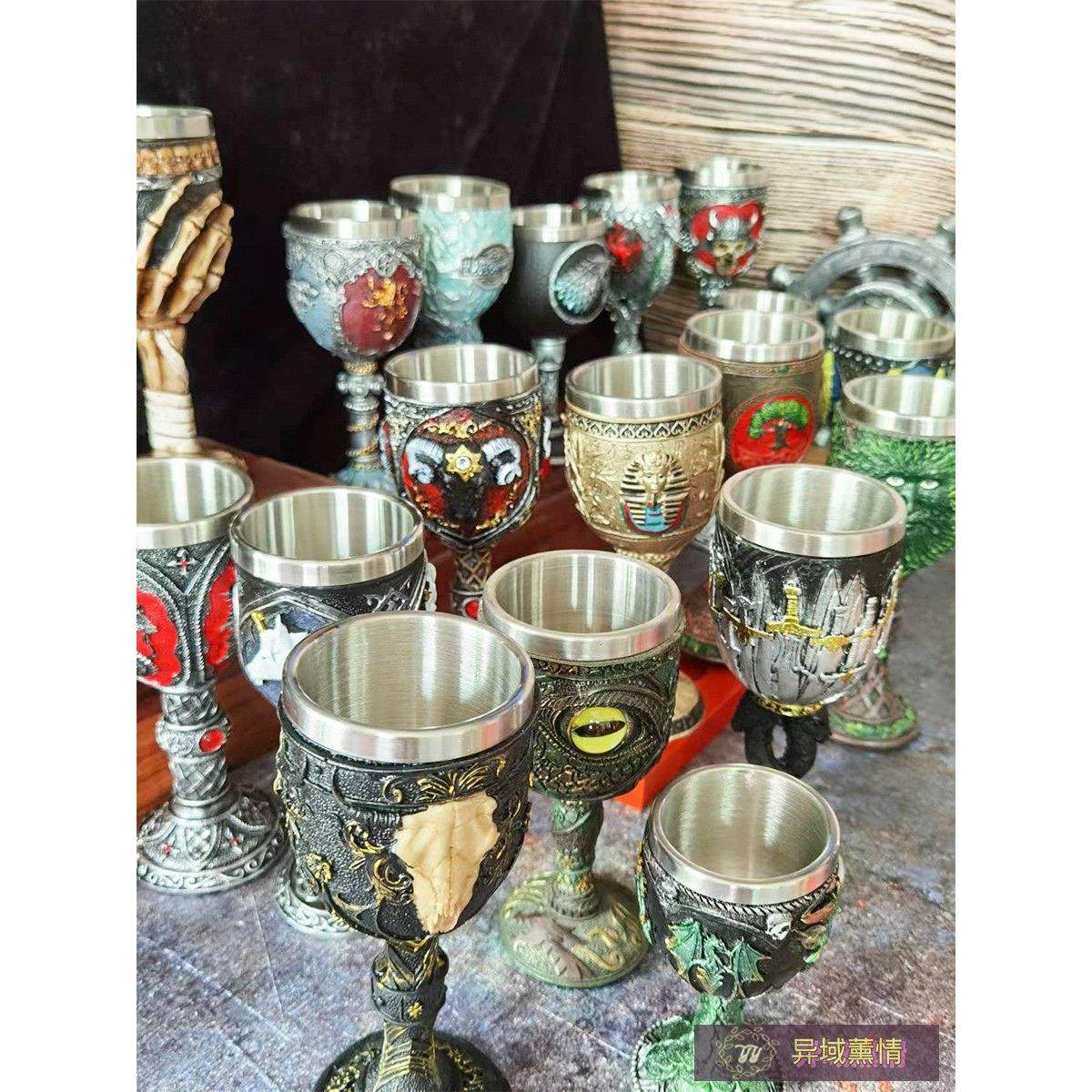 精致树脂高脚杯创意个性摆件 水杯用品道具圣杯水元素酒水杯,家居饰品,装饰摆件,淘宝优惠券,粉丝福利购,淘宝优惠卷