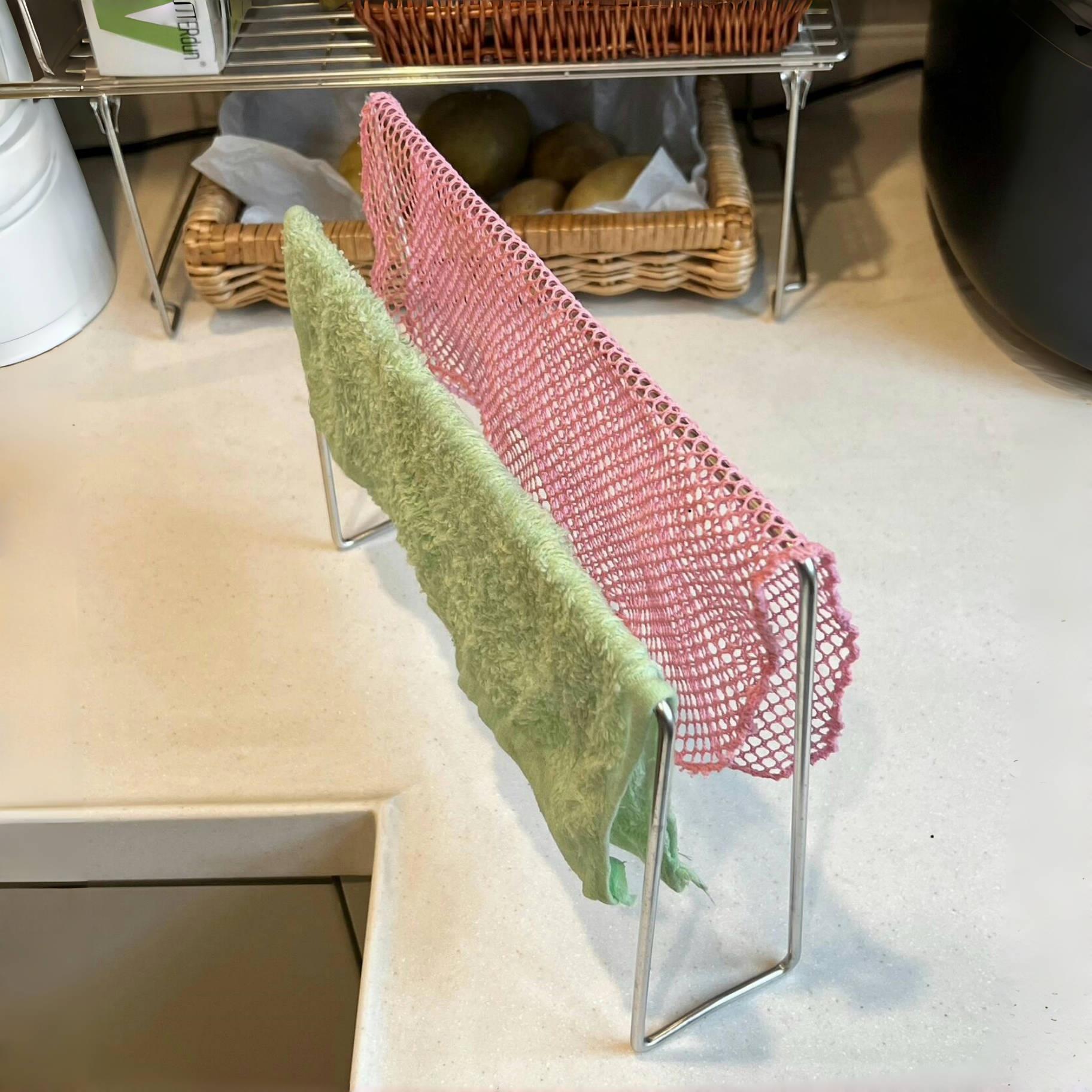 厨房抹布架免打孔晾挂洗碗布抹布架不锈钢台面极窄抹布置物沥水架