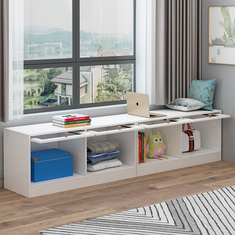 新品窗台柜卧室飘窗柜阳台柜储物落地柜可坐收纳柜置物架矮柜组合