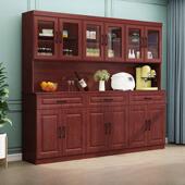 实木餐具柜集成墙高柜酒柜北欧储物柜黑暗意大利风格 客厅现代简约