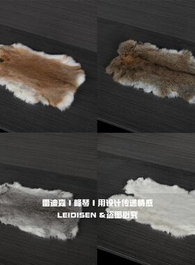 新中式样板间衣帽间化妆台装饰品摆件轻奢兔毛桌垫家居软装饰品