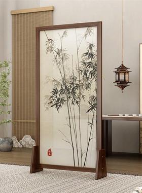 中式高端实木折叠屏风隔断可移动客厅办公会议室酒店书店饭店遮挡