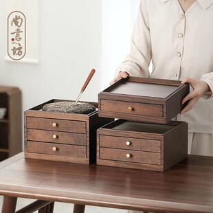 胡桃木普洱茶饼收纳盒茶盒茶叶罐白茶储存罐储存箱空盒多层茶饼盒