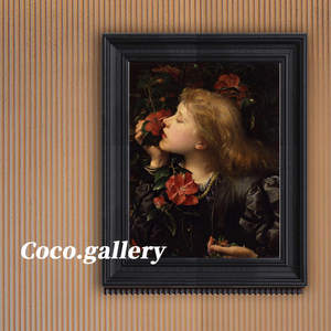 可可的画廊玫瑰女孩人物花卉油画复古美式法式小众中古卧室装饰画