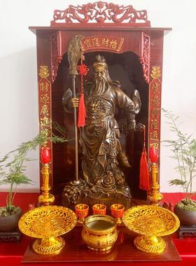关公财神武财神关二爷佛像供奉台家用经济型墙壁挂式神台客厅摆件