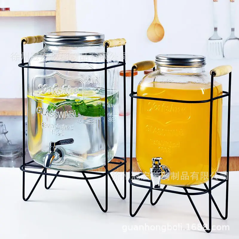 透明玻璃泡酒瓶带龙头甜品台饮料桶柠檬水桶果汁罐可乐桶器皿容器