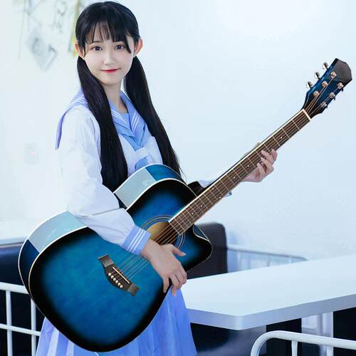 直销41寸民谣吉他全椴木包边初学者亮光木吉他入门新手guitar