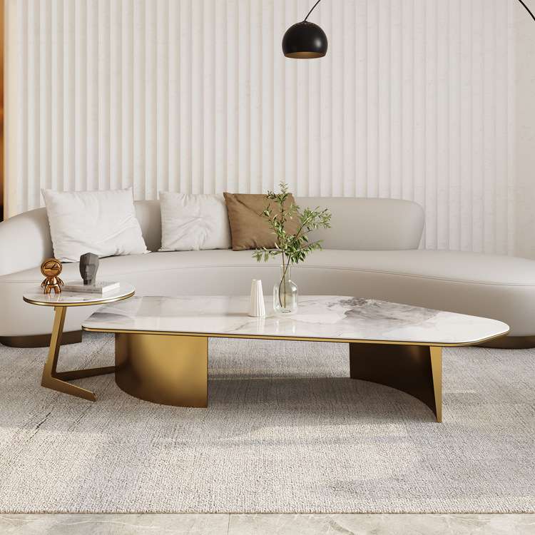 轻奢异形岩板茶几极简网红客厅茶几小户型设计师创意圆几边几实用