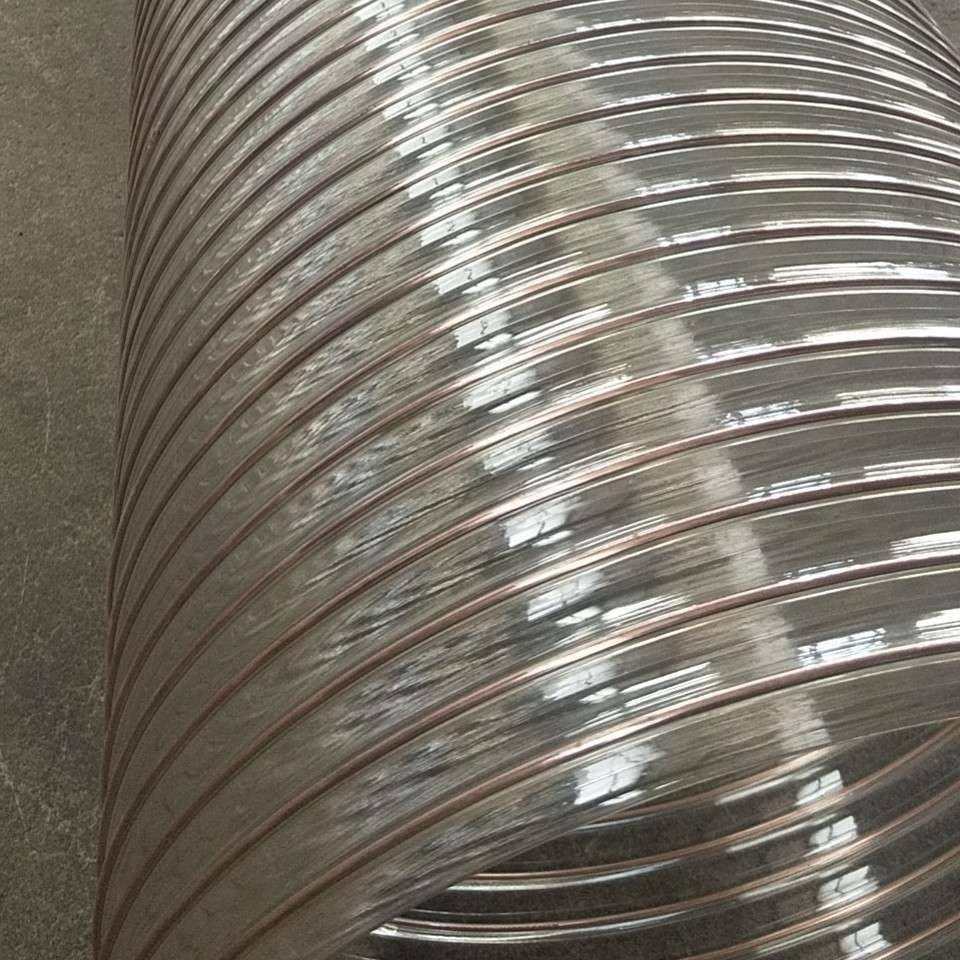 PU钢丝除尘软管耐磨钢丝缠绕增强风管PU钢丝伸缩通风管