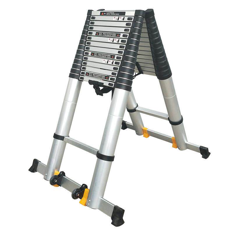 2F加厚铝合金人字双面家用伸缩梯便携式升降工程楼梯1到8米人字梯