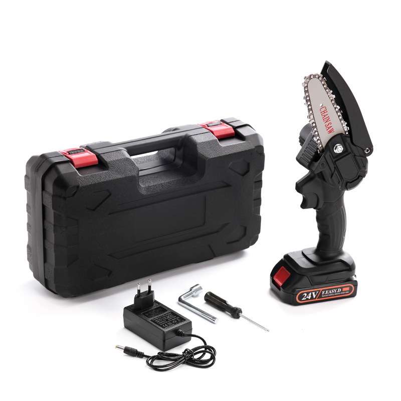 手持电动修枝锯充电式小型锂电锯木工单手电锯园林伐木电链锯