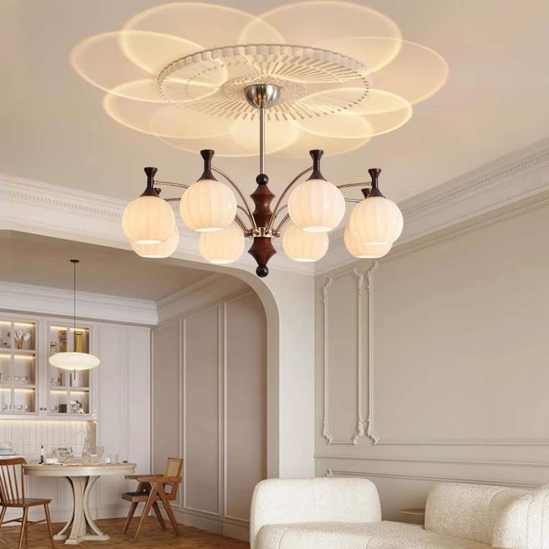 法式中古风客厅吊灯复古胡桃木灯笼餐厅灯饰高级感设计师卧室灯具