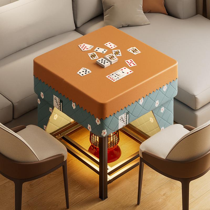 折叠烤火桌全套家用湖南取暖神器新款不锈钢取暖桌子正方形烤火架