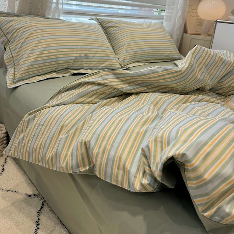 轻奢全棉磨毛床上四件套秋冬季加厚纯棉床单被套床笠款床品三件套