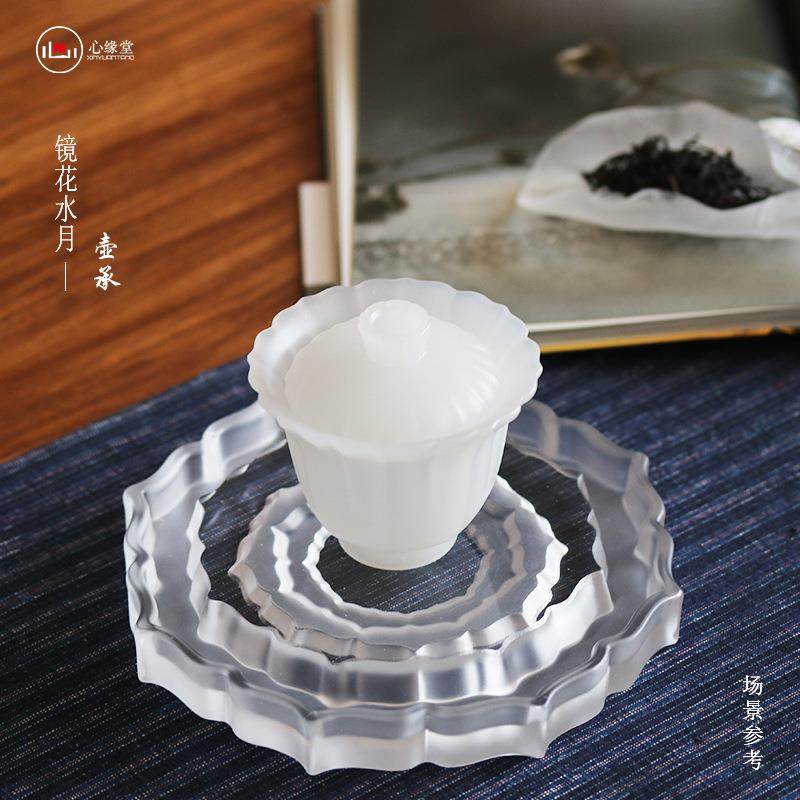 心缘堂-琉璃壶承镜花水月壶承创意复古花形干泡台玻璃工艺茶具,基础建材,脚轮/万向轮,淘宝优惠券,粉丝福利购,淘宝优惠卷