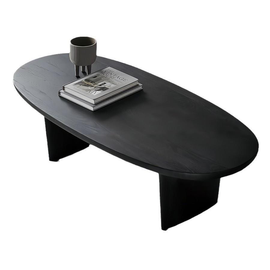 诧寂风黑色实木茶几简约家用设计师款小茶台中古民宿原木茶几桌