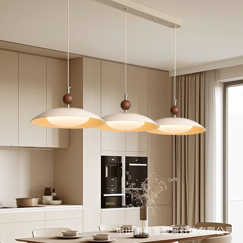 餐厅吊灯飞碟三头摇臂大气餐桌吧台设计师简约中古奶油书房灯