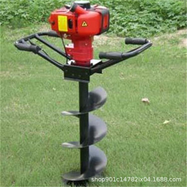 大直径螺旋钻头挖坑机带推车挖坑机植树造林栽树挖坑机轻便实用