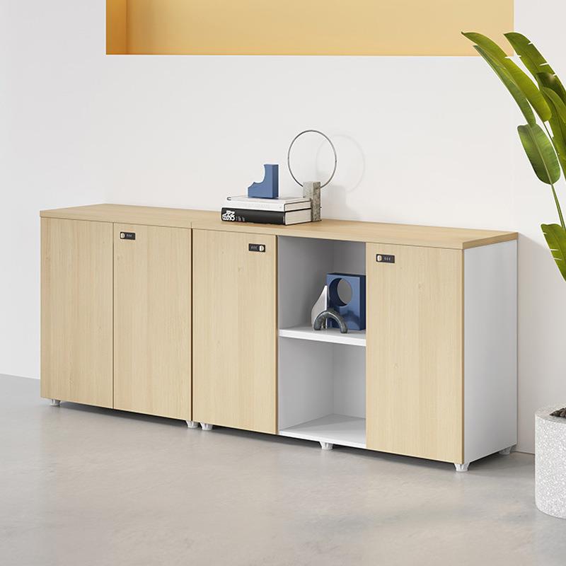 办公室文件柜长条柜子靠墙储物柜资料柜档案柜带锁书柜木质矮柜