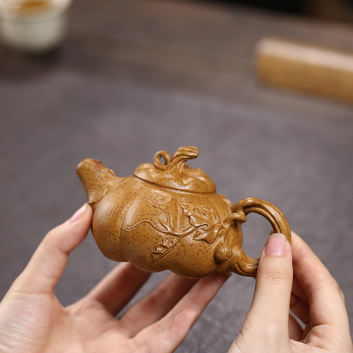 南瓜原矿段泥柴烧仿生器小容量壶宜兴紫砂壶工堂直播供货源头茶具