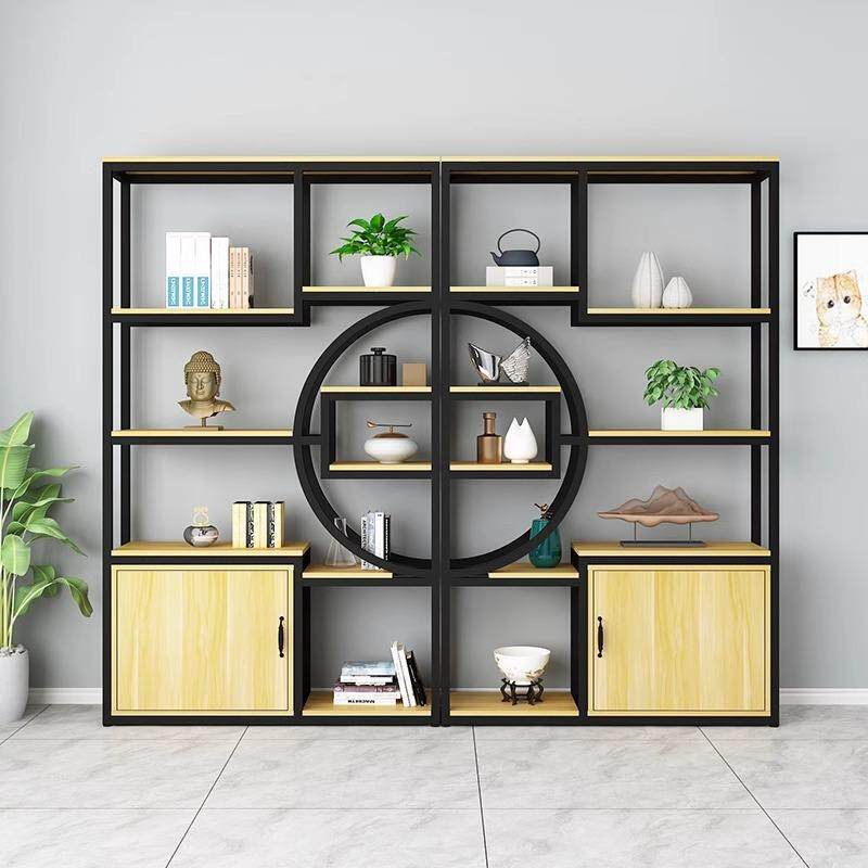 铁艺办公室隔断置物架客厅书架屏风玄关装饰墙博古架奇石展示柜