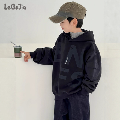 男童加绒卫衣秋冬款2025新款