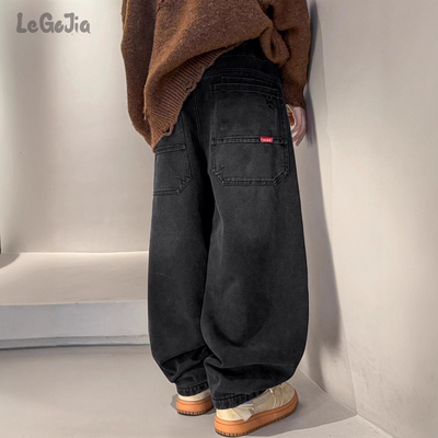 男童加绒牛仔裤秋冬款2025新款