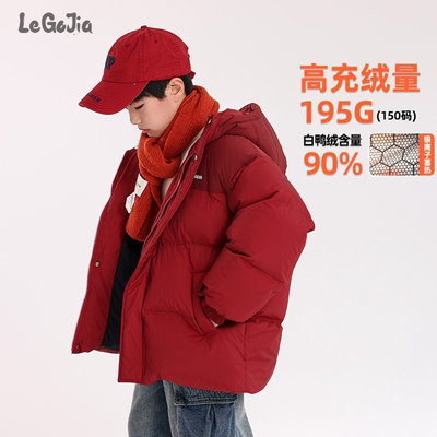 白鸭高充绒三防儿男童羽绒服