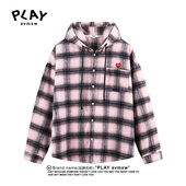 AVMXW 格子衫 官方连帽衬衫 新款 PLAY 潮牌休闲时尚 秋冬季 情侣款 衣