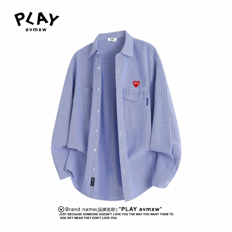 PLAYAVMXW潮牌休闲宽松条纹衫衣