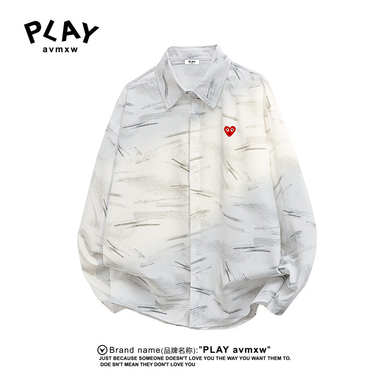 PLAYAVMXW时尚扎染双门禁衬衣