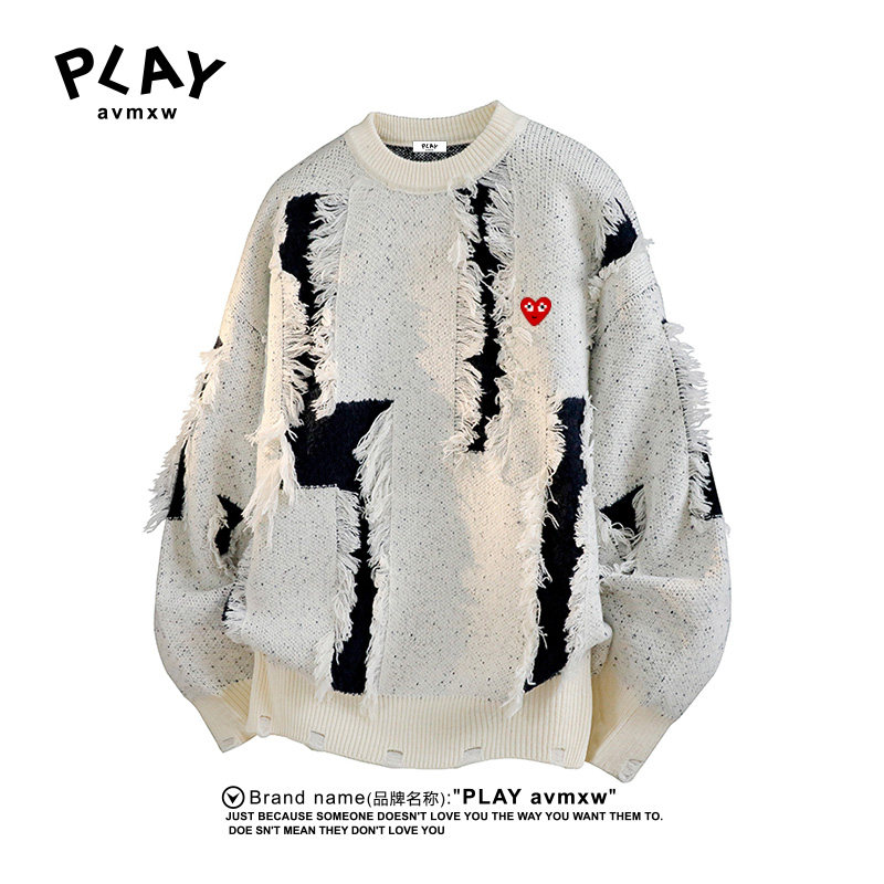 PLAYAVMXW时尚不规则流苏毛衣