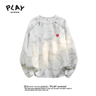 AVMXW 休闲时尚 官方体恤秋冬季 情侣款 扎染机车金属上衣 新款 PLAY