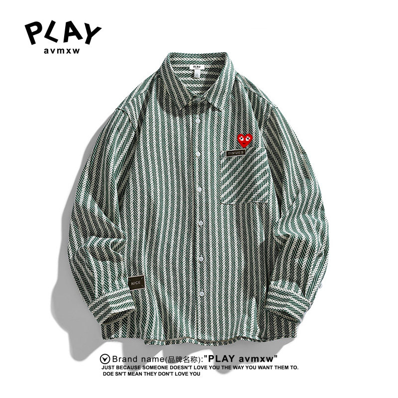 PLAYAVMXW时尚休闲百搭条纹衬衣