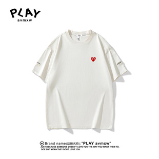 白搭体恤衫 PLAY 情侣潮牌休闲宽松圆领纯棉短袖 官方T恤夏季 AVMXW
