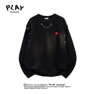 AVMXW 休闲袖 官方体恤秋冬季 情侣同款 子可拆卸两穿上衣 新款 PLAY