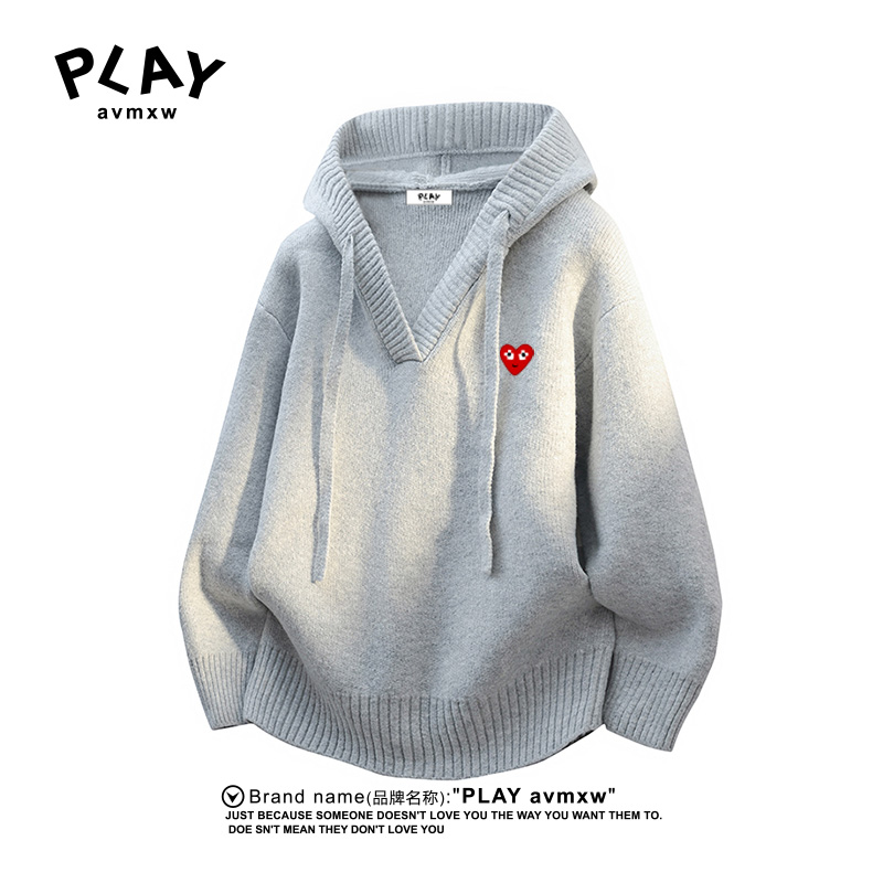 PLAYAVMXW连帽套头潮牌休闲毛衣