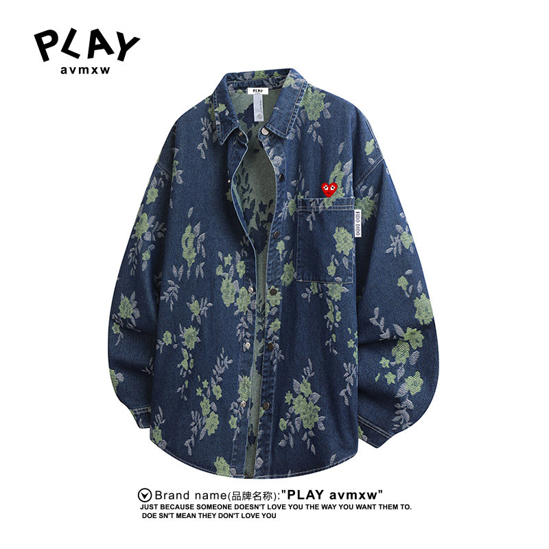 PLAYAVMXW情侣款水洗提花衬衣
