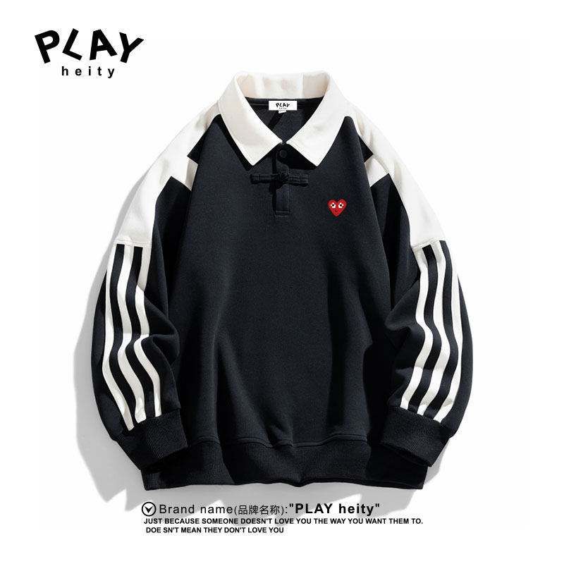 PLAYHEITY三条杠卫衣翻领POLO衫