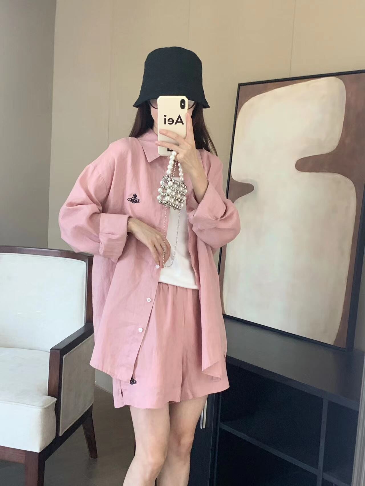 大芳家-土星刺绣简约百搭时尚亚时尚套装