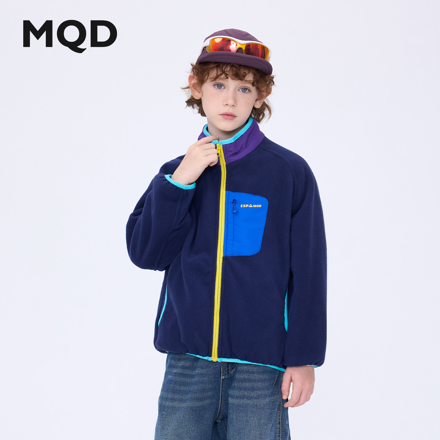 MQD男童摇粒绒立领保暖外套图片