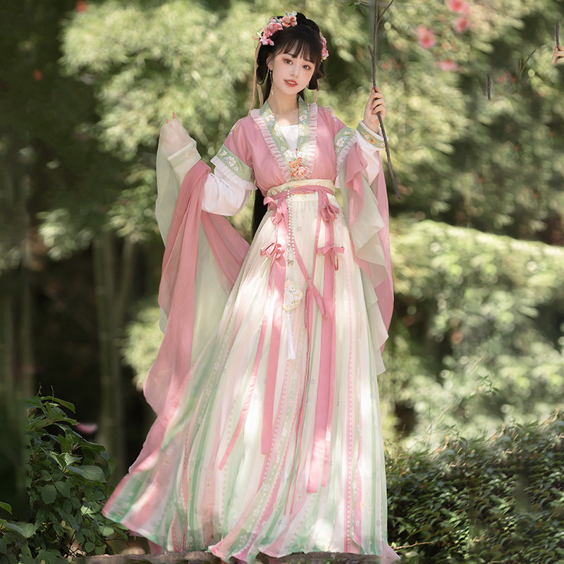 出租汉服水露百合粉绿古装女高中学生运动会毕业摄影七夕中秋演出,女装/女士精品,汉服套装,淘宝优惠券,粉丝福利购,淘宝优惠卷