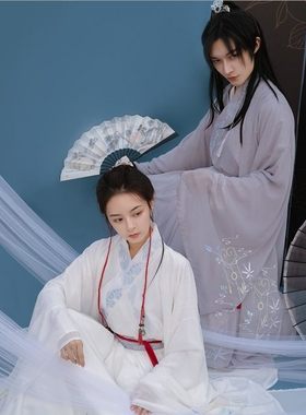 租赁汉服情侣款白色仙气齐腰襦裙