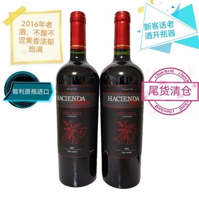 安能酒庄ANUN葡萄酒智利干红原瓶进口大庄园佳美娜2支装热红酒