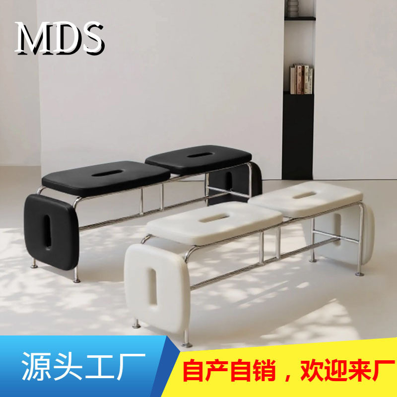 设计师真皮软包长条凳
