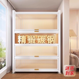 2026钢制书柜防尘书架落地储物柜一体带门客厅展示柜铁艺儿童置物