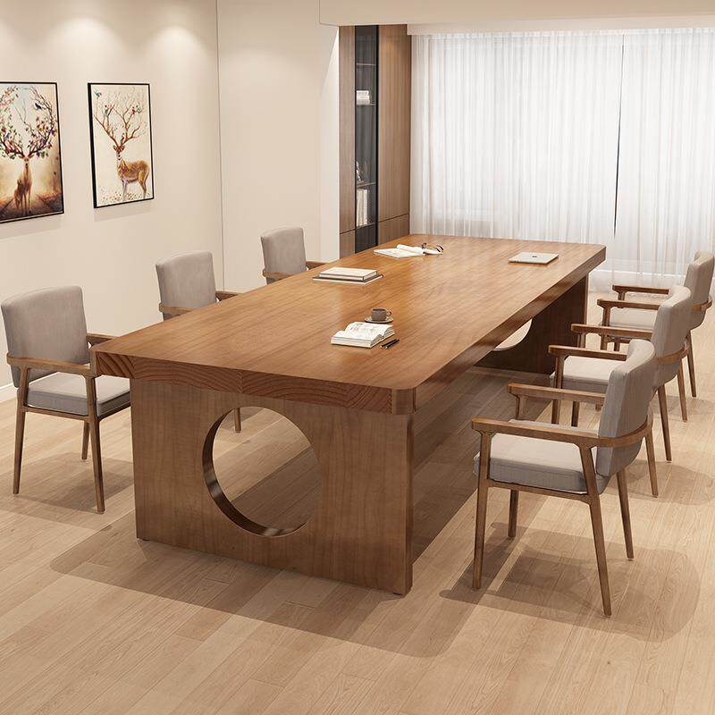 全实木大书桌桌椅组合电脑桌家用餐桌台式办公桌原木学习桌长条桌