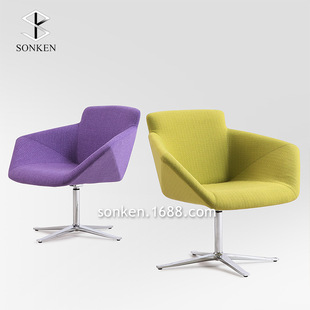 现代商用办公室接待椅娱乐场所休闲椅家用客厅书房布艺沙发椅