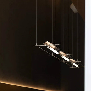 蔡烈超设计师餐厅吊灯极简创意工作室吧台咖啡厅收银台前台马扎灯